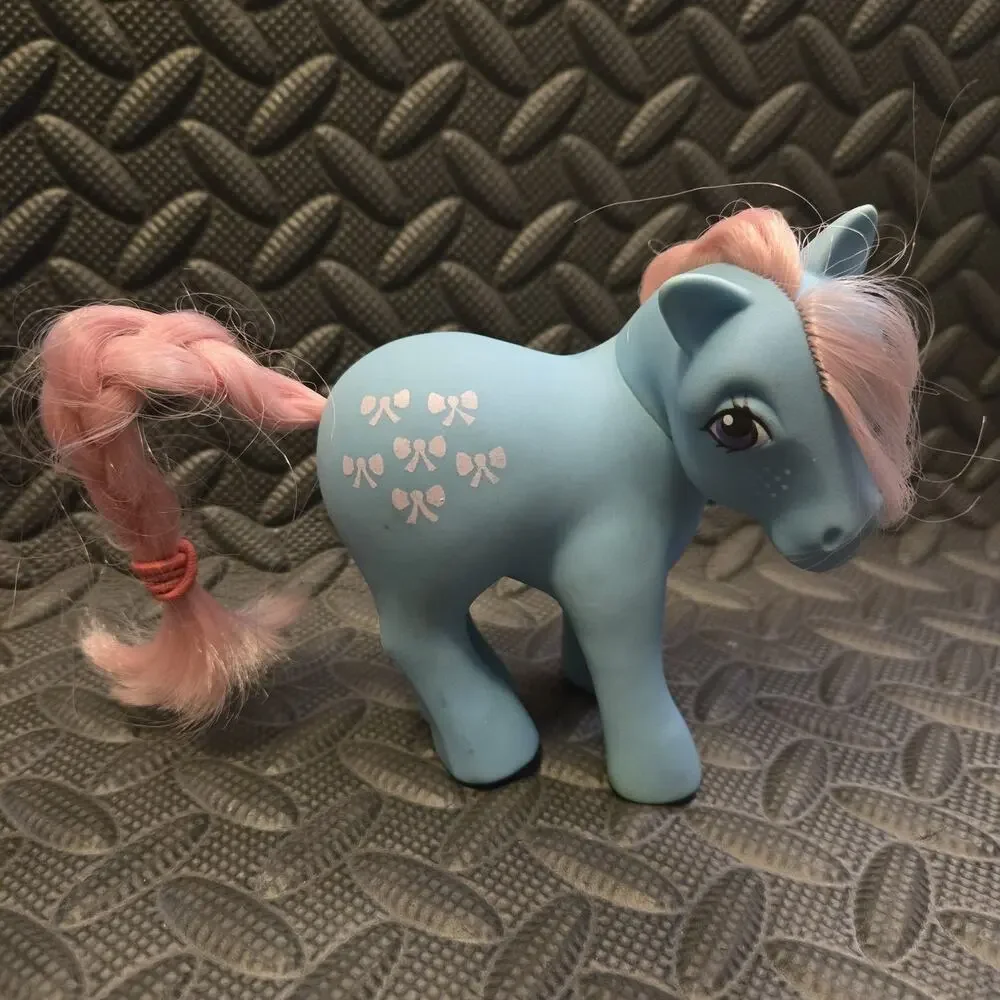 Vintage My Little Pony G1 Bow Tie Blue Pony Pink Hair Hasbro 1980s